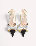 Valentino Bowow Slingback Pumps In Moirè Fabric 85Mm - Image 5